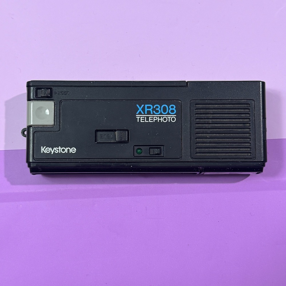 Vintage Keystone XR308 Telephoto‎ 110 Film Camera Everflash Pocket Camera